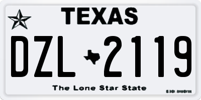 TX license plate DZL2119