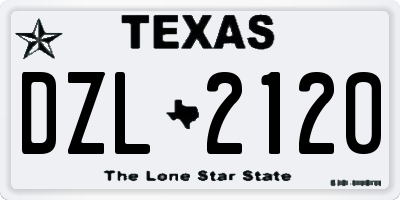 TX license plate DZL2120