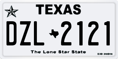 TX license plate DZL2121