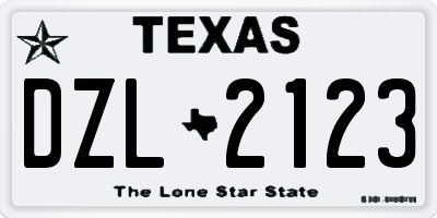 TX license plate DZL2123
