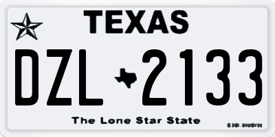 TX license plate DZL2133