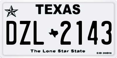 TX license plate DZL2143