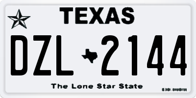 TX license plate DZL2144