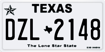 TX license plate DZL2148