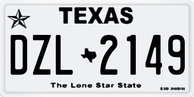 TX license plate DZL2149