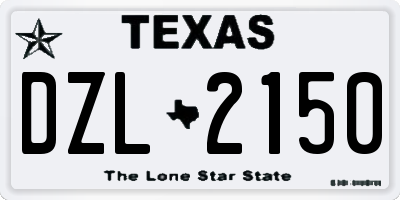 TX license plate DZL2150