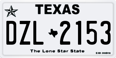 TX license plate DZL2153