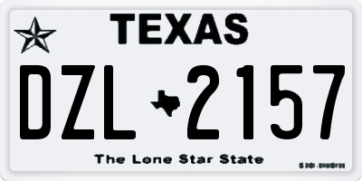 TX license plate DZL2157