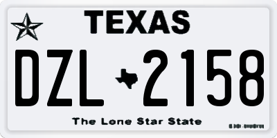 TX license plate DZL2158