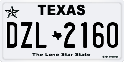 TX license plate DZL2160