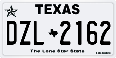 TX license plate DZL2162