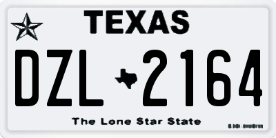 TX license plate DZL2164