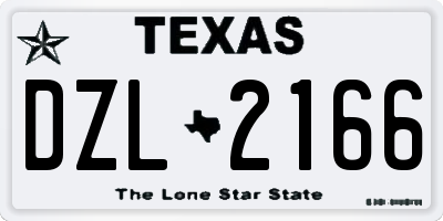TX license plate DZL2166
