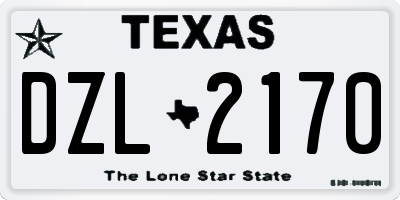 TX license plate DZL2170