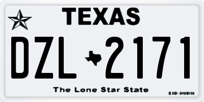 TX license plate DZL2171
