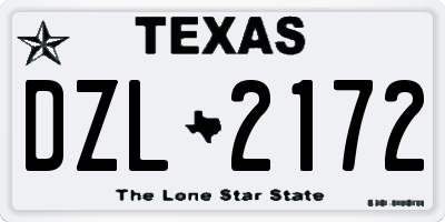 TX license plate DZL2172