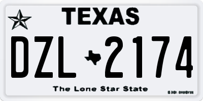 TX license plate DZL2174
