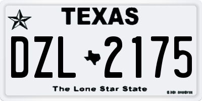 TX license plate DZL2175