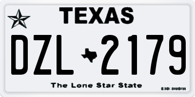 TX license plate DZL2179