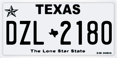 TX license plate DZL2180