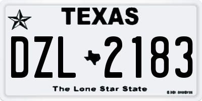TX license plate DZL2183