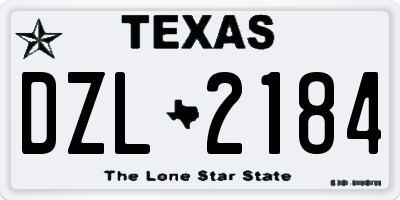 TX license plate DZL2184