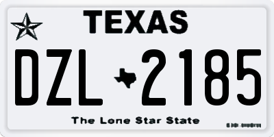 TX license plate DZL2185