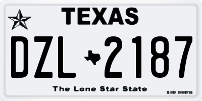 TX license plate DZL2187