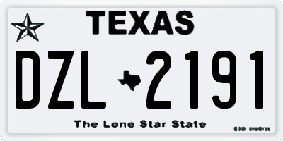 TX license plate DZL2191