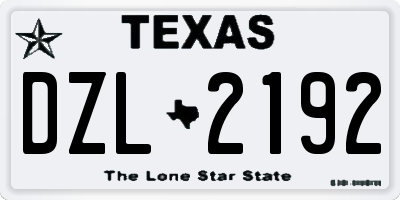 TX license plate DZL2192