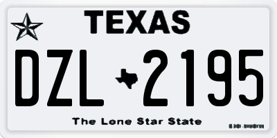 TX license plate DZL2195