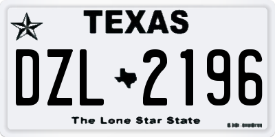 TX license plate DZL2196