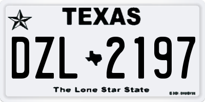 TX license plate DZL2197