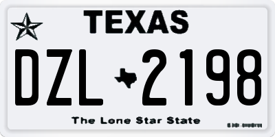 TX license plate DZL2198