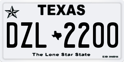 TX license plate DZL2200