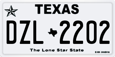 TX license plate DZL2202