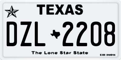 TX license plate DZL2208