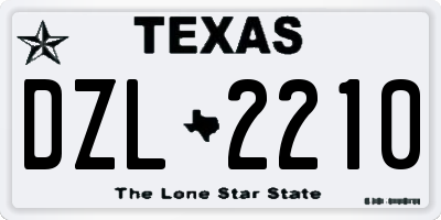 TX license plate DZL2210