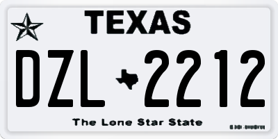 TX license plate DZL2212
