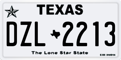 TX license plate DZL2213