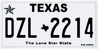 TX license plate DZL2214