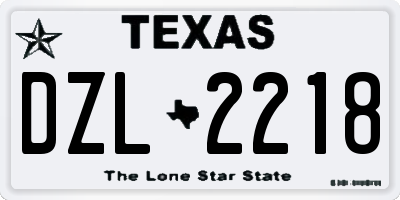 TX license plate DZL2218