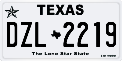 TX license plate DZL2219