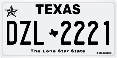 TX license plate DZL2221
