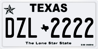TX license plate DZL2222