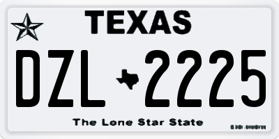 TX license plate DZL2225