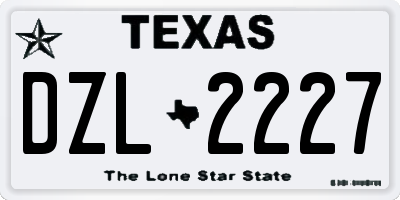 TX license plate DZL2227