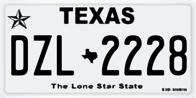 TX license plate DZL2228