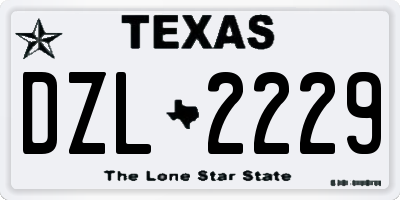 TX license plate DZL2229