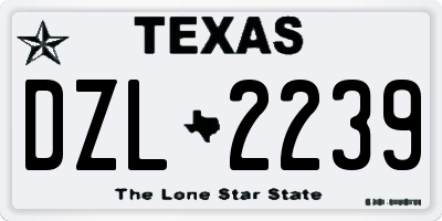 TX license plate DZL2239